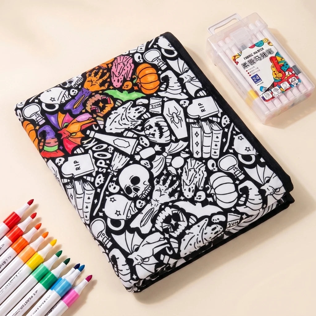 Couverture à colorier motif Halloween